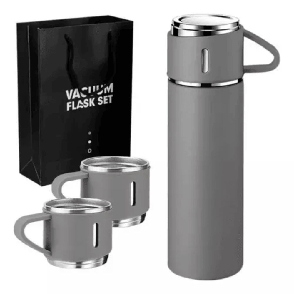 Set Termo X3vasos Portatil 500ml Acero
